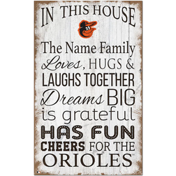 Fan Creations Baltimore Orioles Personalized In This House Sign