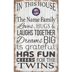 Fan Creations Minnesota Twins Personalized In This House Sign