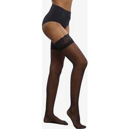 Commando Sexy Sheer Up All Night Thigh High - Black/Taglia