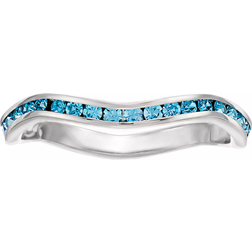 Traditions Jewelry Company March Birthstone Stackable Wave Ring - Silver/Blue