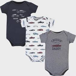 Hudson Baby Cotton Bodysuits 3-pack - Cars