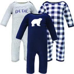 Hudson Baby Cotton Coveralls 3-pack - Polar Bear (10117359)