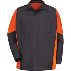 Red Kap Long Sleeve Crew Shirt - Black/Orange