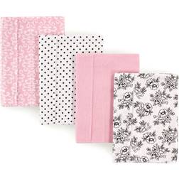 Hudson Flannel Burp Cloth 4-pack Floral