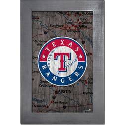 Fan Creations Texas Rangers Framed Team City Map Sign