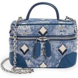 Vintage Jacquard Crossbody Bag - Blue