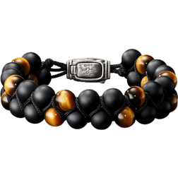 David Yurman Spiritual Beads Two Row Bracelet - Silver/Black/Multicolor