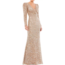 Mac Duggal Sequin Faux Wrap Gown - Shimmering