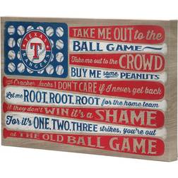 Open Road Brands Texas Rangers Flag Ball Game Stretched Canvas Wall Art