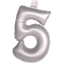 Folat ballongfigur 3 med ögla 36 cm silver Silver