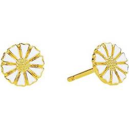 Lund Copenhagen Marguerit Ear Stud 7.5mm - Gold/White