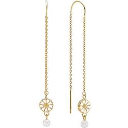 Lund Copenhagen Marguerit Disco Earrings - Gold/White/Pearls