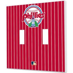 Strategic Printing Philadelphia Phillies 1984-1991 Cooperstown Pinstripe Double Toggle Light Switch Plate