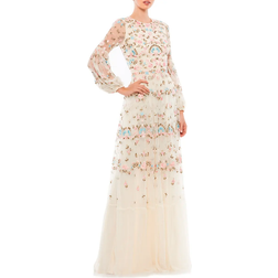 Mac Duggal Embroidered Blouson Sleeve Gown - Ivory