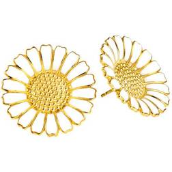 Lund Copenhagen Marguerit Ear Stud 25mm - Gold/White