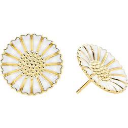 Lund Copenhagen Marguerit Ear Stud 18mm - Gold/White