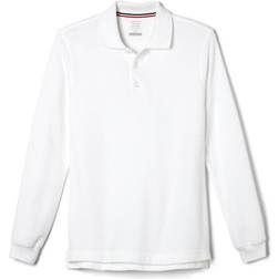 French Toast Long Sleeve Pique Polo - White