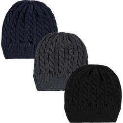 Hudson Knitted Caps 3-pack - Black Blue (10152076)