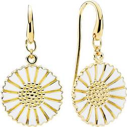 Lund Copenhagen Marguerit Earrings 18mm - Gold/White