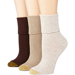 Goldtoe Women's Turncuff Socks 3-pack - Oatmeal/Khaki/Brown