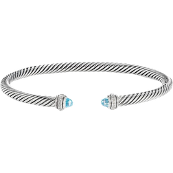 David Yurman Cable Classics Bracelet - Silver/Diamonds/Blue Topaz