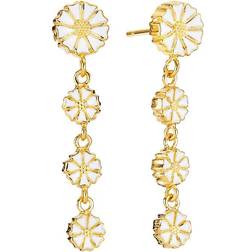 Lund Copenhagen Marguerit Earrings - Gold/White