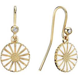 Lund Copenhagen Marguerit Earrings - Gold/White/Transparent