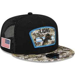 New Era Detroit Lions 2021 Salute To Service Trucker 9Fifty Snapback Adjustable Hat Men - Black/Camo