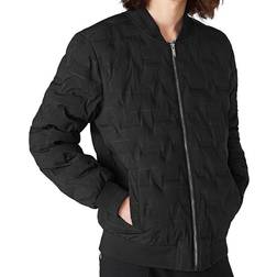 Karl Lagerfeld Quilted Logo Print Bomber Jacket - Black