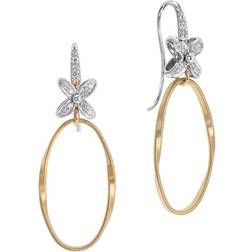 Marco Bicego 18K White & Yellow Gold Marrakech Onde Diamond Flower Drop Earrings