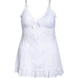 OH LÀ LÀ CHÉRI Valentine Soft Cup Babydoll Chemise & G-String Thong - White