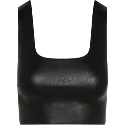 Commando Faux Leather Crop Top - Black