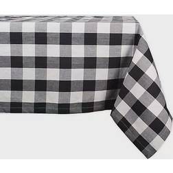 Design Imports Buffalo Tablecloth Black, White