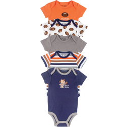 Luvable Friends Cotton Bodysuits 5-Pack - Football