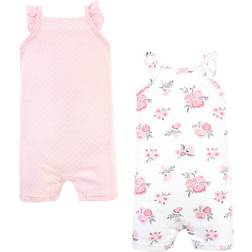 Hudson Baby Cotton Rompers - Pink Floral Dots (10116960)