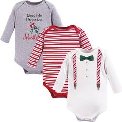Little Treasure Cotton Bodysuits 3-pack - Christmas Suspenders (11171607)