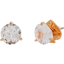 Kate Spade Brilliant Statements Tri-prong Studs - Gold/Transparent