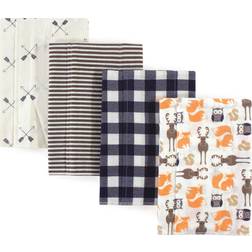 Hudson Flannel Burp Cloth 4-pack Forest