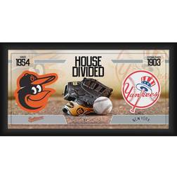 Fanatics Baltimore Orioles New York Yankees Framed House Divided Baseball Collage Photo Frame