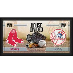 Fanatics Boston Red Sox vs. New York Yankees Framed House Divided Baseball Collage Photo Frame