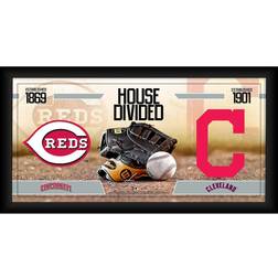 Fanatics Cincinnati Reds vs. Cleveland Indians Framed House Divided Baseball Collage Photo Frame