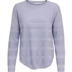 Only Caviar Texture Knitted Pullover - Blue/Cosmic Sky