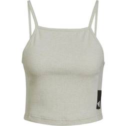 Adidas Women's Studio Lounge Rib Tank Top - Botanic Green Mel