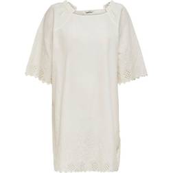 Only Dames Jurk Onlsanne 2/4 Broderie - Blanc