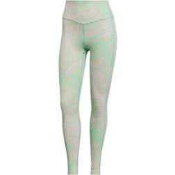 adidas Hyperglam Aeroready Training High-Rise Marble-Print Tights Women - Multicolor/Pulse Mint