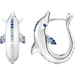 Thomas Sabo Dolphin Hoop Earrings - Silver/Black/Blue/Transparent