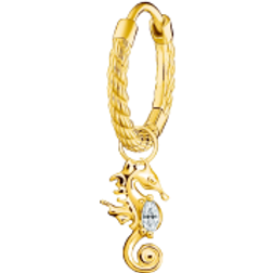 Thomas Sabo Charm Club Single Hoop Seahorse Earring - Gold/Transparent