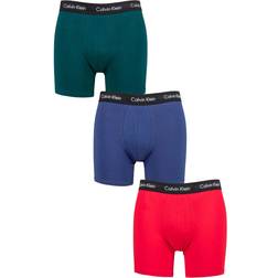 Calvin Klein Cotton Stretch Boxer Brief 3-pack - Maya Blue/Grape/Rustic Red