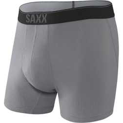 Saxx Quest Dot Design Fly Boxer Briefs 2-pack - Black/Dark Charcoal