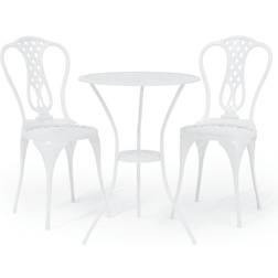 vidaXL 3 Piece Green Bistro Set Cast Aluminium Ensemble de Bistrot, 1 Table incluse 2 Chaises